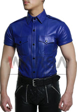 Load image into Gallery viewer, Exciting Blue Genuine Leather Shirt