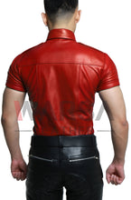 Load image into Gallery viewer, Hot Red Genuine Leather Shirt
